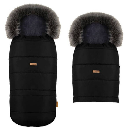 Zaffiro GrowUP 4.0 Śpiwór Do Wózka Plusz z Torbą Black