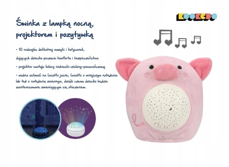 Kookedo Przytulanka Projektor Pozytywka Szum Świnka