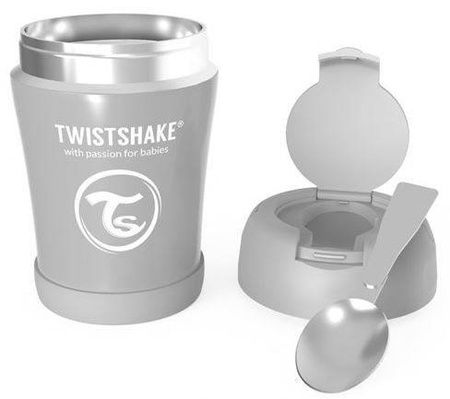 Twistshake Termos Pojemnik Termiczny z Łyżką 350 ml Pastel Grey