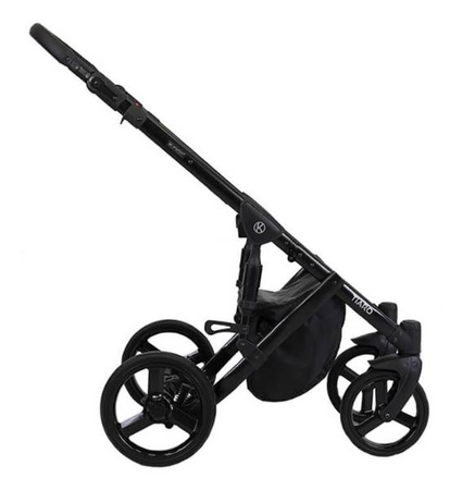 Kunert Tiaro Wózek Głęboko-Spacerowy 2w1 Róż + Kwiaty Biała Rama Koła Żelowe