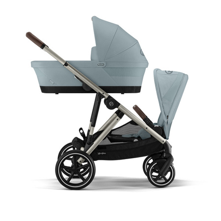 Cybex Gazelle S Wózek Spacerowy Bliźniaczy Rama Taupe Sky Blue