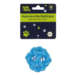 Trik&Roll Piłka dla Psa Świecąca 6 cm Niebieska