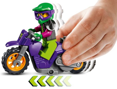 Lego City Klocki Wheelie na Motocyklu Kaskaderskim 60296