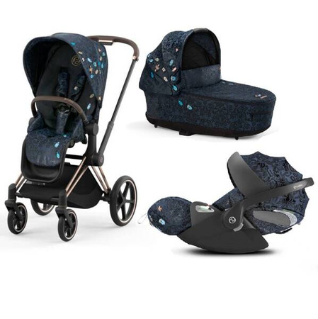 Cybex Priam 4.0 Wózek Głęboko-Spacerowy + Fotelik Samochodowy Cloud T 0-13kg + Baza T Jewels of Nature