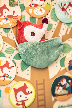 Lilliputiens Drewniana tablica magnetyczna "Mój dzień" Lisiczka Alice 2 lata +