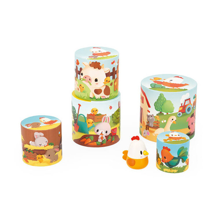 Janod Piramida wieża Farma Kurka 6 elementów 12 m+