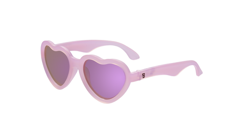 Babiators Heart Frosted Pink Polaryzacja P-HRT503-S Rozmiar 0-2+ Purple Mirrored Lens