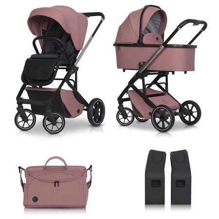 Cavoe Moi+ Wózek GłębokoSpacerowy 2w1 + Torba + Adaptery Desert Rose