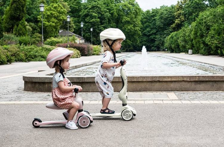 Scootandride Highwaykick 1 Jeździk i Hulajnoga 2w1 1-5 lat + Zestaw Ochraniaczy dla Dzieci XXS Rose