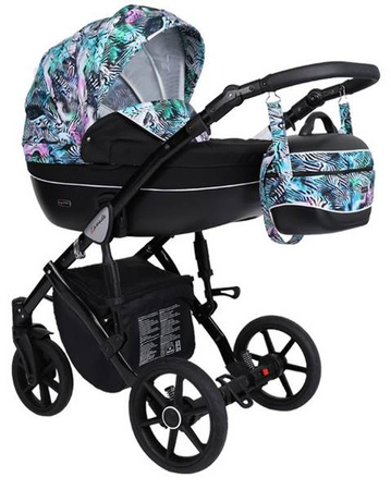 Kunert Lavado Wózek Głęboko-Spacerowy Safari + Czarny Czarna Rama Koła Żelowe