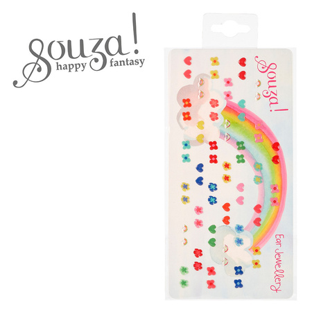 Souza! Kolczyki samoprzylepne Kwiaty i serca 35 par (opakowanie zbiorcze 12 kompletów)