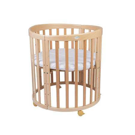 Waldin Łóżeczko Dziecięce Owalne 7w1 z Materacem Natural