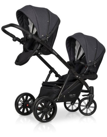 Riko Team Wózek Bliźniaczy Rok Po Roku Głęboko-Spacerowy Anthracite