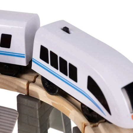 Kruzzel Drewniana Kolejka Pociąg na Baterie Tor Tory Ogromna dla Dzieci XXL 4,8m