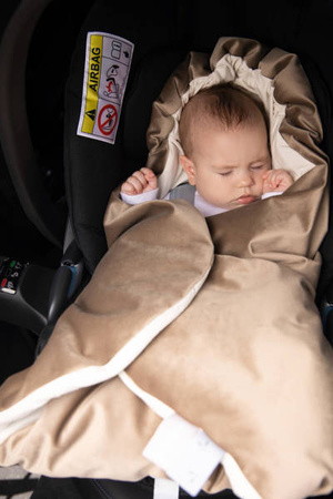 Piapimo Otulacz Do Fotelika Samochodowego i Gondoli Złoty Beżowy