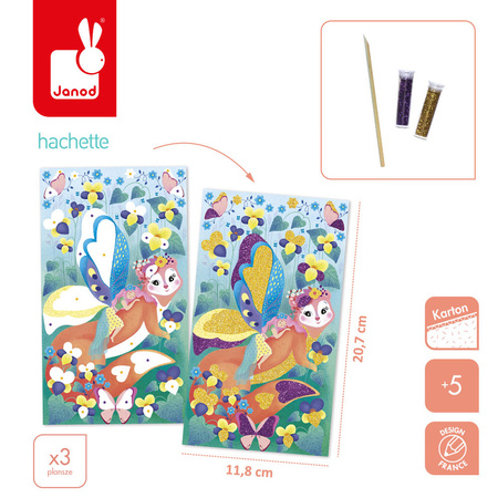 Janod Zestaw kreatywny Magiczny brokat Wróżki Magic Fairies 5+