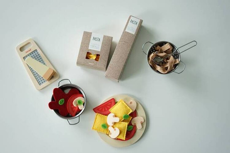 Janod Filcowy Zestaw Makaronów Z Akcesoriami Do Przyrządzania Włoskiej Pasty 3+