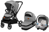 Lionelo Mika Wózek Głęboko-Spacerowy + Fotelik Samochodowy 0-13 kg 3w1 Grey Stone