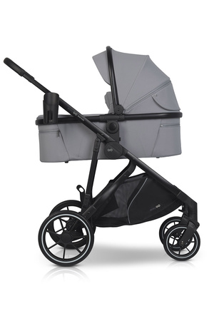 Easy Go Duoflex Wózek Głęboko-Spacerowy Bliźniaczy Rok po Roku Cloudy Gray 2 Siedziska 2 Gondole