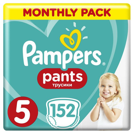 Pampers Pants Pieluchomajtki Zapas na Miesiąc rozmiar 5 12-17 kg 152 sztuki