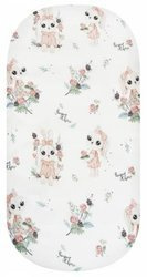 Bambusowe Prześcieradło Do Gondoli / Kosza Mojżesza  35x75 Cm 100% Bambus Romantyczny Królik