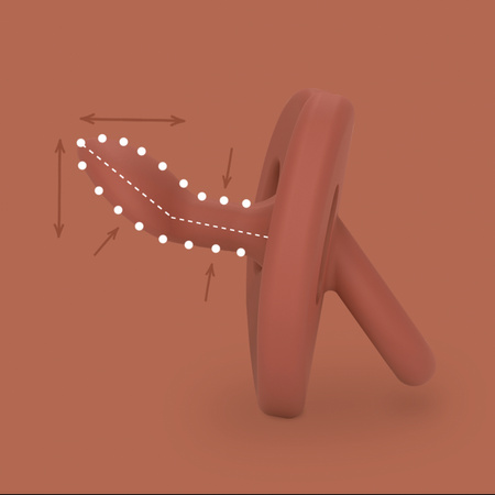 Suavinex SX Pro All Silicone Smoczek Silikonowy Anatomiczny 6-18m Colour Essence Ceglasty