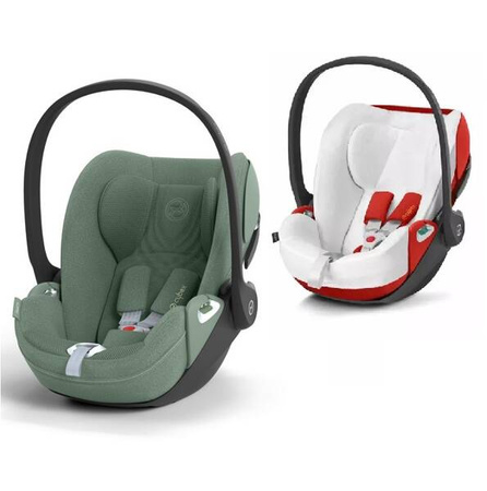 Cybex Cloud T I-Size Plus Fotelik Samochodowy 0-13kg + Tapicerka Letnia Plus Leaf Green
