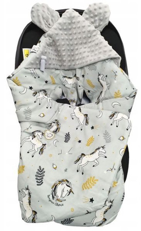 Bonjour Cherie Bambusowy Kocyk Do Fotelika 90x90 cm Jednorożce