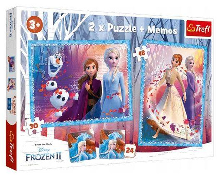 Trefl Puzzle 2w1 Memos Tajemnicza Kraina Lodu