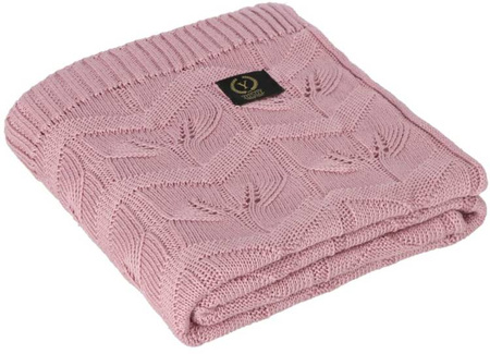 Yosoy Kocyk Ażurowy Leaves Brudny Róż