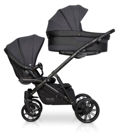 Riko Team Wózek Bliźniaczy Rok Po Roku Głęboko-Spacerowy Grey Fox