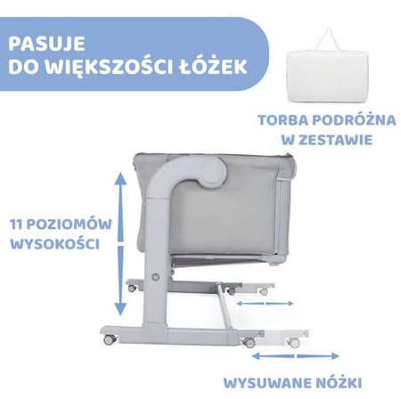 Chicco Next2Me Magic New 2023 Łóżeczko Dostawne Dla Dzieci White Snow