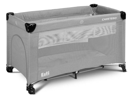 Caretero Esti Łóżeczko Turystyczne z Opuszczanym Bokiem Grey