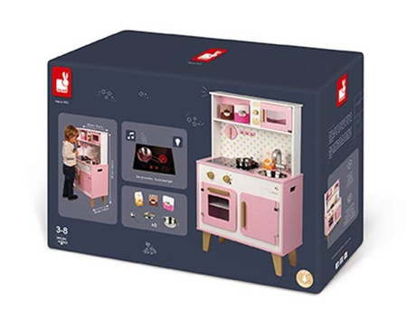 Janod Candy Chic Duża Kuchnia Drewniana z Dźwiękiem i Akcesoriami