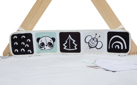 Tiny Love Décor Gimnastyka / Mata Edukacyjna z Drewnianym Stojakiem Czarno-biała