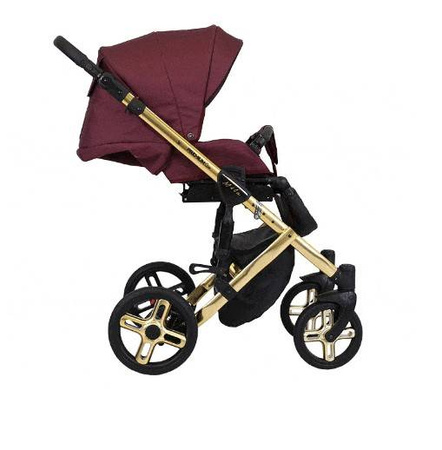 Kunert Mila Premium Wózek Głęboko-Spacerowy 2w1 Szary + Kreseczka Złota Rama Koła Żelowe