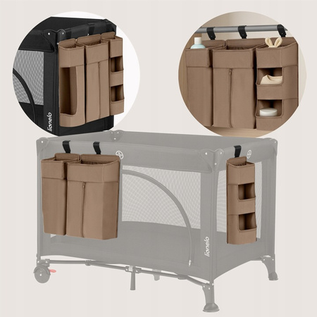 Lionelo Sidepocket Large Organizer na łóżeczko wiszący przybornik duży 3w1 Beige