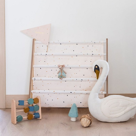 3 Sprouts Recycled Stojak Na Książki Terrazzo Cream