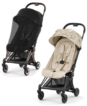 Cybex Coya Wózek Spacerowy Simply Flowers Nude Beige + Cybex Coya Moskitiera Black