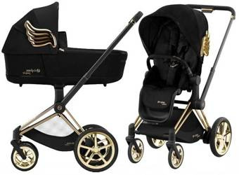 Cybex e-Priam 4.0 Wózek Głęboko-Spacerowy Rama + Tapicerka + Gondola 2w1 Black Wings by Jeremy Scott