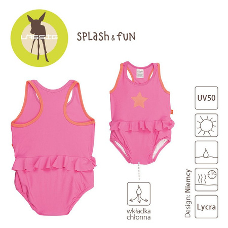 Lassig Kostium do pływania jednocześciowy z wkładką chłonną Light pink UV 50+