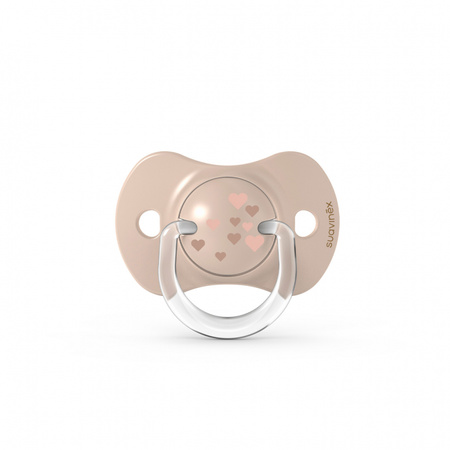 Suavinex Zestaw butelka 270ml + smoczek 0-6m + klips beżowe