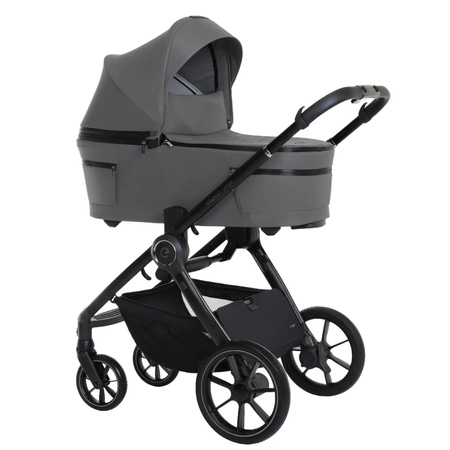 Espiro Yoga 2025 Wózek Głęboko-Spacerowy 117 Gray Zen + Cybex Aton B2 i-Size Fotelik Samochodowy 0-13kg + Baza One Volcano Black