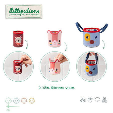 Lilliputiens 3 kubeczki do kąpieli Piesek Jules 6 m+