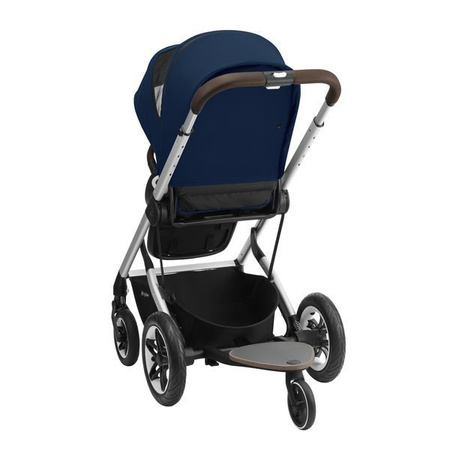 Cybex Talos S Lux Wózek Głęboko-Spacerowy + Cybex Aton 5 Fotelik Samochodowy 0-13kg + Adaptery Srebrna Rama Deep Black