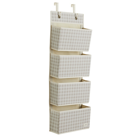 3 Sprouts Organizer Wiszący Na Drzwi Gingham Beige