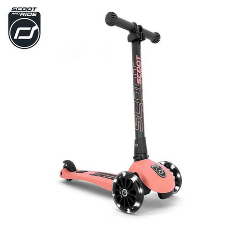 Scootandride Highwaykick 3 LED Hulajnoga Składana Ze Świecącymi Kółkami 3+ Peach