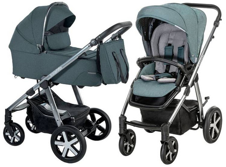Baby Design Husky Wózek Głęboko-Spacerowy XL 2w1 205 turqouise