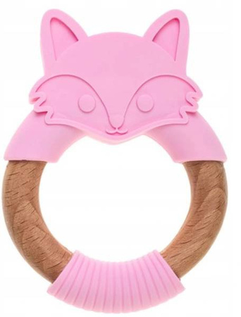 Bocioland Gryzak Drewniano-Silikonowy Lisek Różowy BOC0520