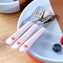 Lassig Sztućce ze stali nierdzewnej 3 el. Happy Rascals Heart lavender